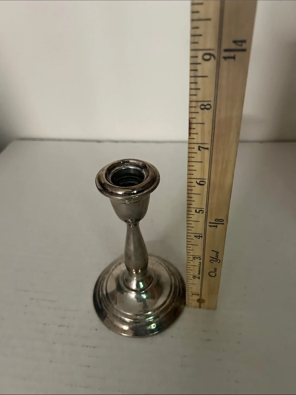 Vintage Silver Tone Single Candlestick Holder